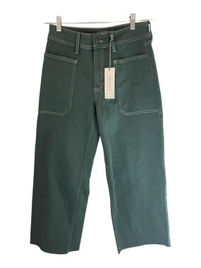 Just USA Dark Green Utility Pants with Contrast Stitching